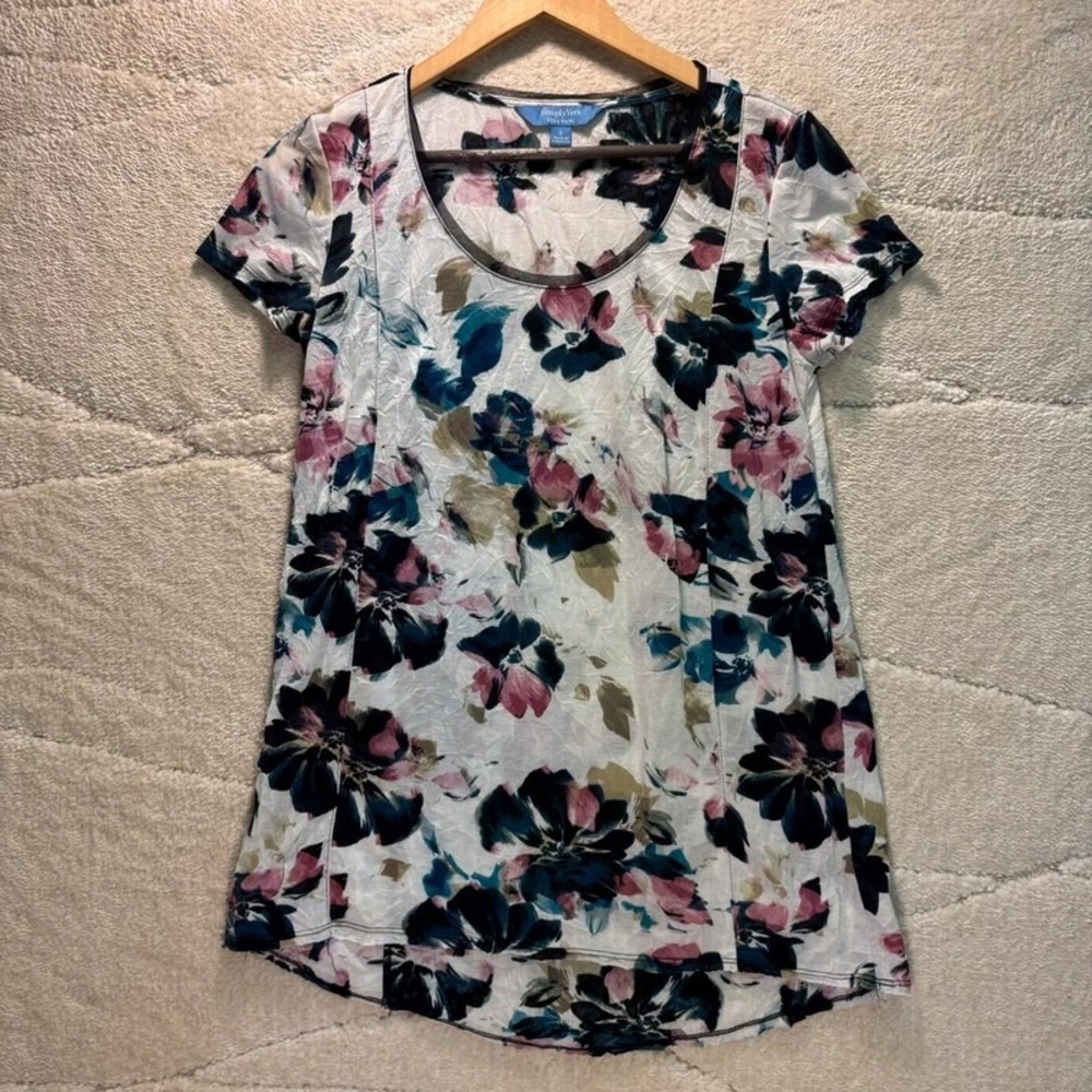 Simply Vera Vera Wang Floral Tunic Top Women's Small *